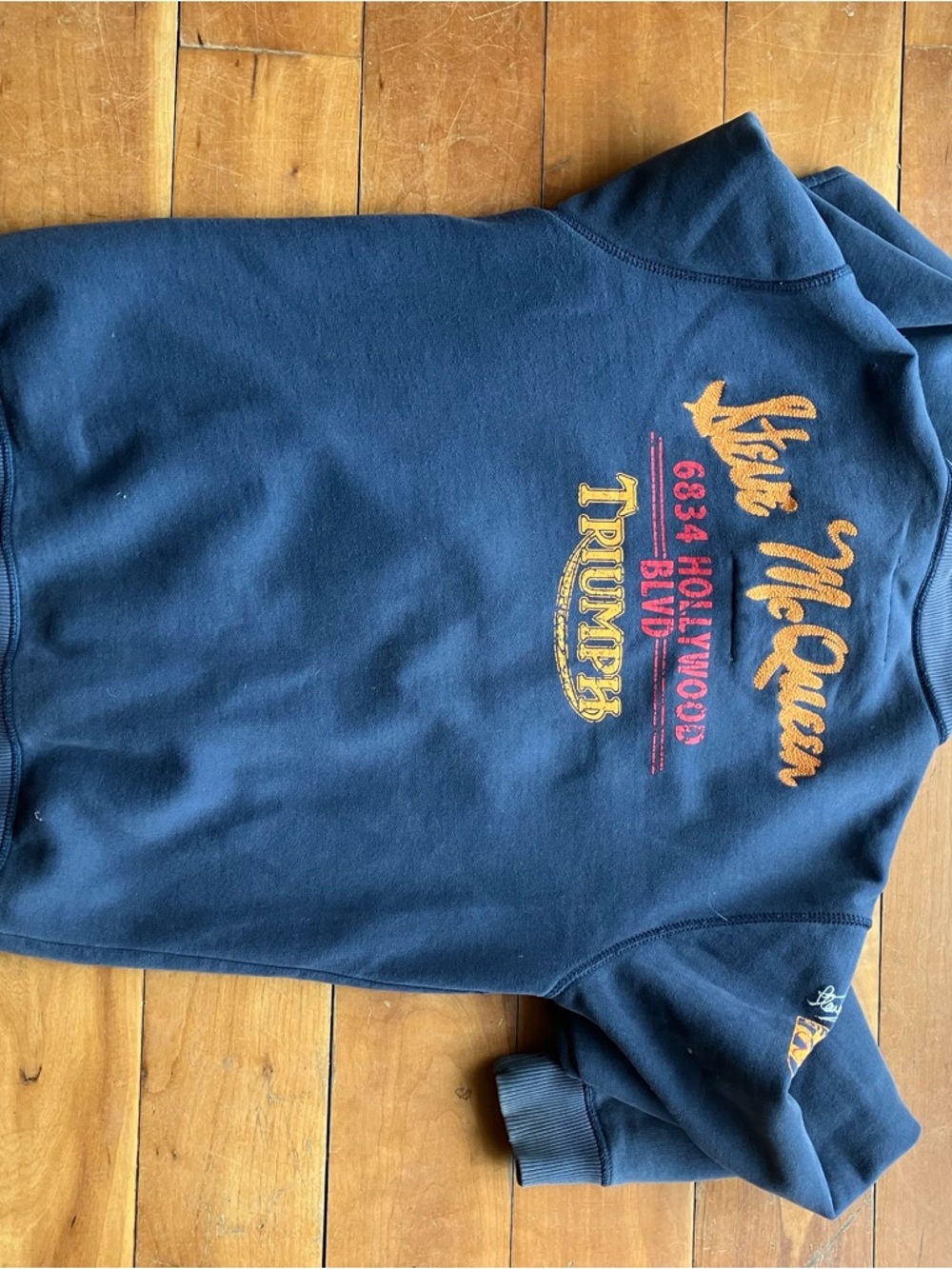 Triumph Navy Full-Zip Sweatshirt with Orange Accents - Picture 9 of 10